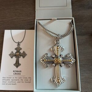 ✨ Brighton Roman Cross Necklace – New in Box ✨